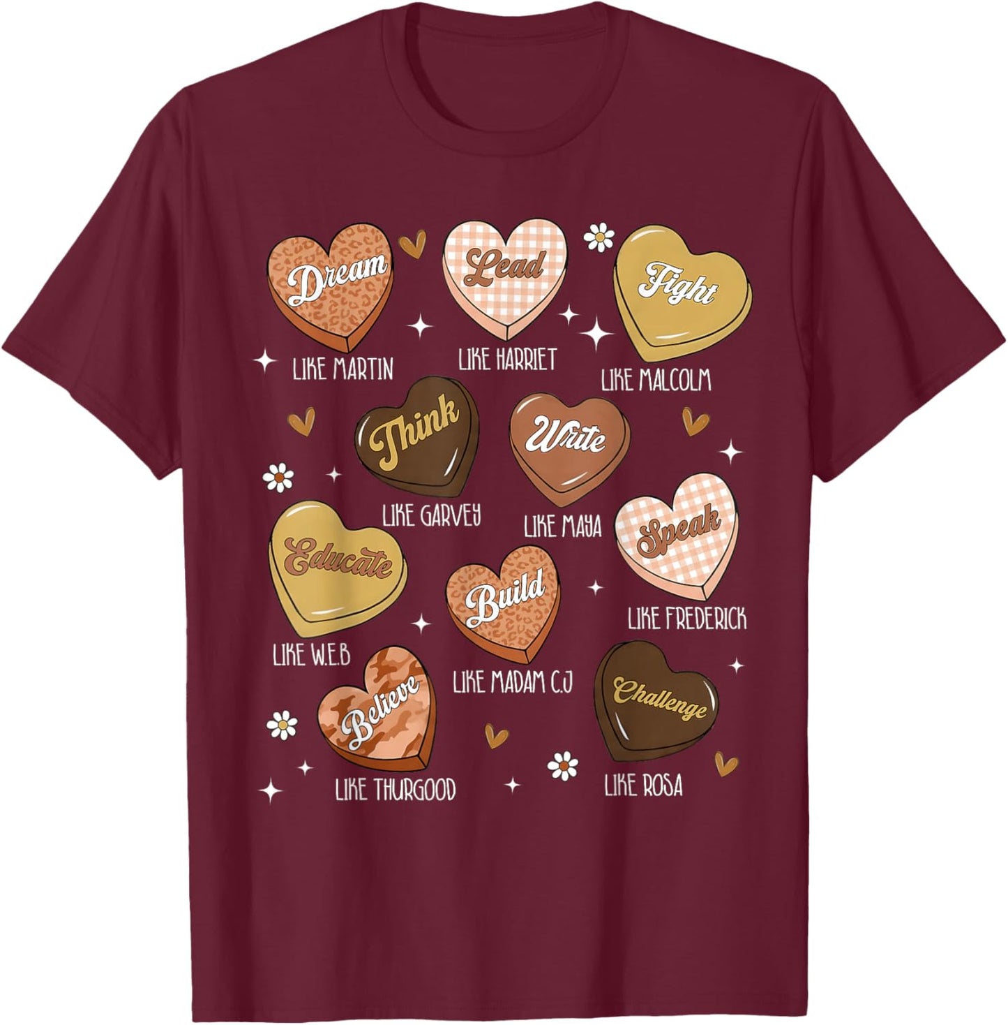 Black History Month American African Leaders Men Women Kid T-Shirt - T-Shirt | Maroon