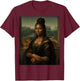 Black Mona Lisa Woman Juneteenth African Melanin Pride T-Shirt - T-Shirt | Maroon