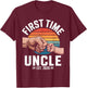 First time Uncle Est 2026 Baby Announcement Great Uncle T-Shirt - T-Shirt | Maroon