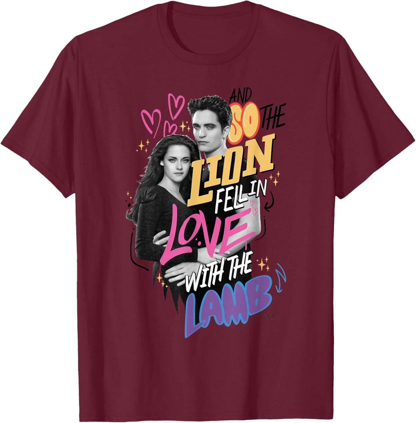 The Twilight Saga and So The Lion Fell in Love with The Lamb T-Shirt - T-Shirt | Maroon