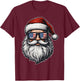 Vintage Cool Santa USA Flag Glasses Christmas Xmas Men T-Shirt - T-Shirt | Maroon