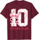 10th Birthday Girl Pink Coquette Bow 10 Year Old Aesthetic T-Shirt - T-Shirt | Maroon