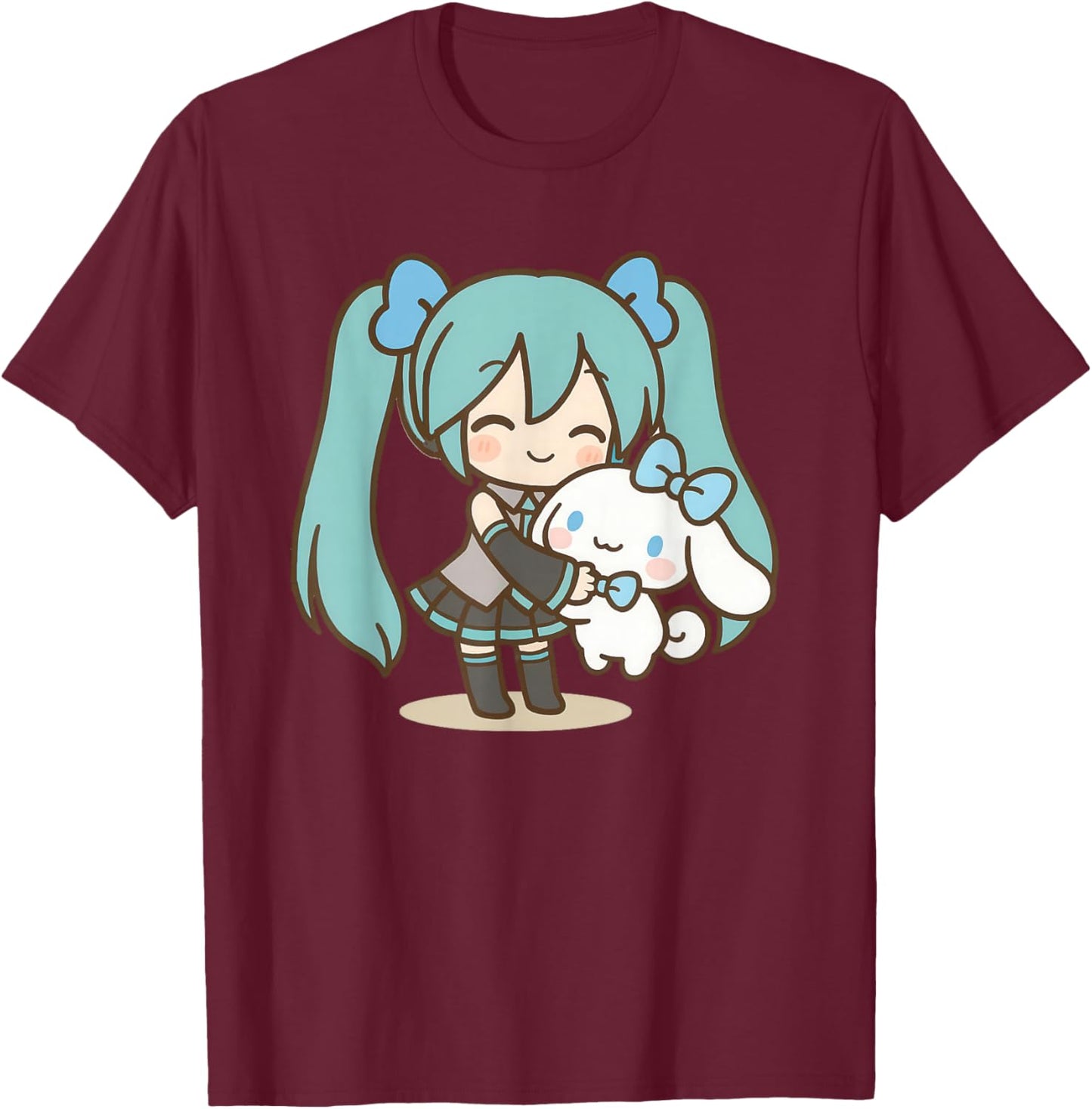 Cute Anime Manga Girl Miku Singer Singing Music Lover Kawaii T-Shirt - T-Shirt | Maroon