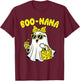 Boo Nana Funny Spooky Banana Ghost Bow Coquette Halloween T-Shirt - T-Shirt | Maroon
