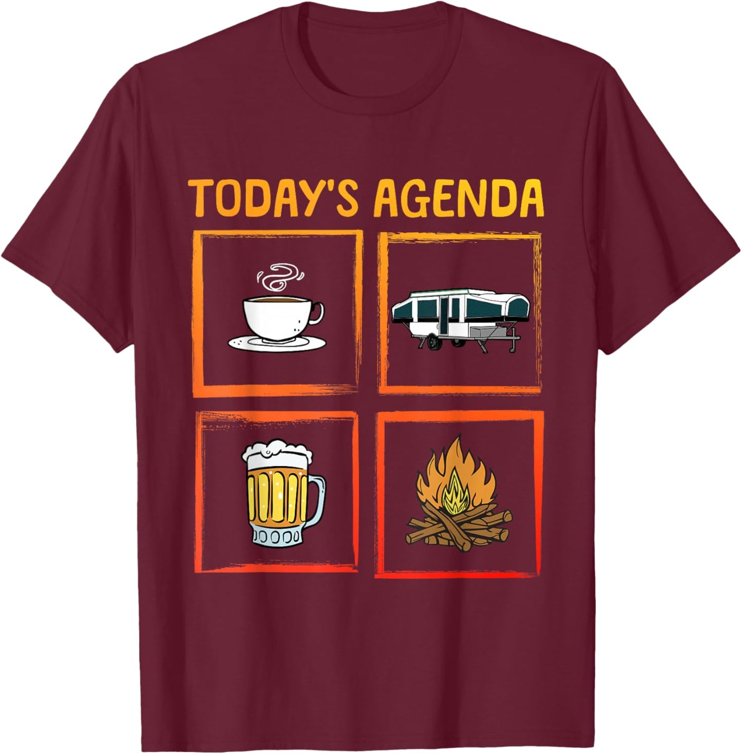Cool Pop Up Camper Art Women Caravan Popup Camper T-Shirt - T-Shirt | Maroon