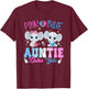 Pink or Blue Auntie Loves You Gender Reveal Elephant T-Shirt - T-Shirt | Maroon