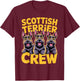 Scottish Terrier Crew Cartoon Aberdeen Pet Breed Scottie Dog T-Shirt - T-Shirt | Maroon