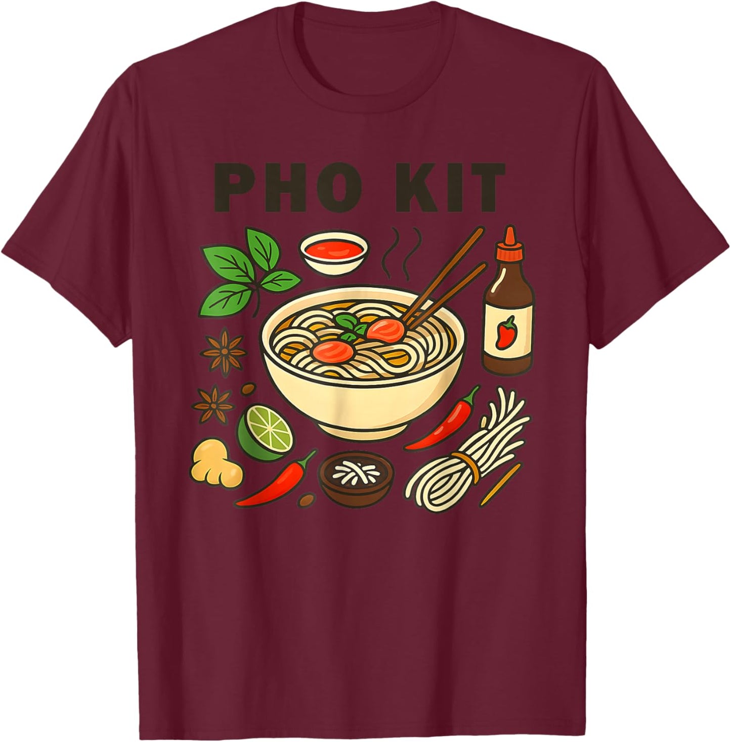 Pho Kit Official Apparel Pho Kit Official T-Shirt - T-Shirt | Maroon
