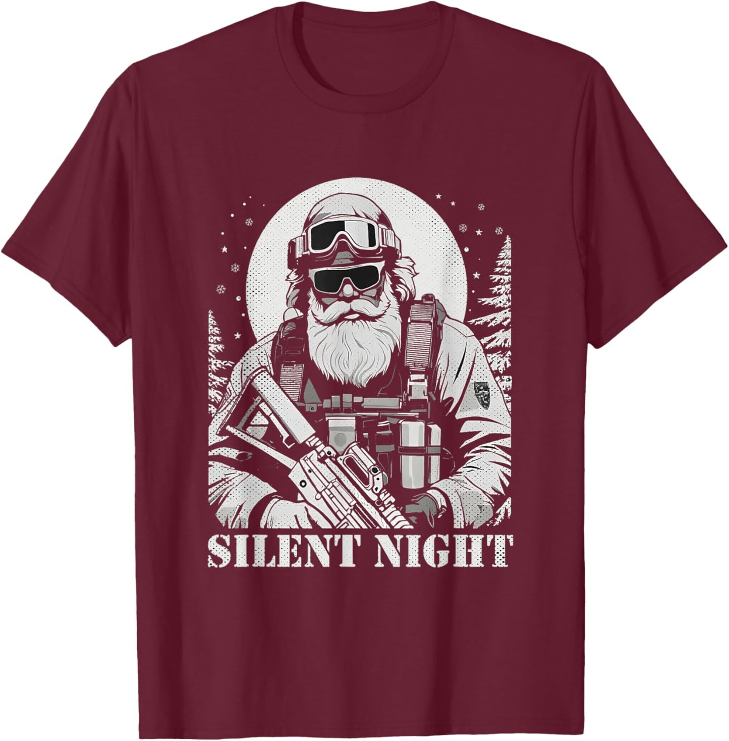 Veteran Santa Claus Patriotic American Soldier Vets Xmas T-Shirt - T-Shirt | Maroon