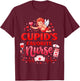 Women's Valentine Cupid’s Favorite Nurse ER Heart Girl Women T-Shirt - T-Shirt | Maroon