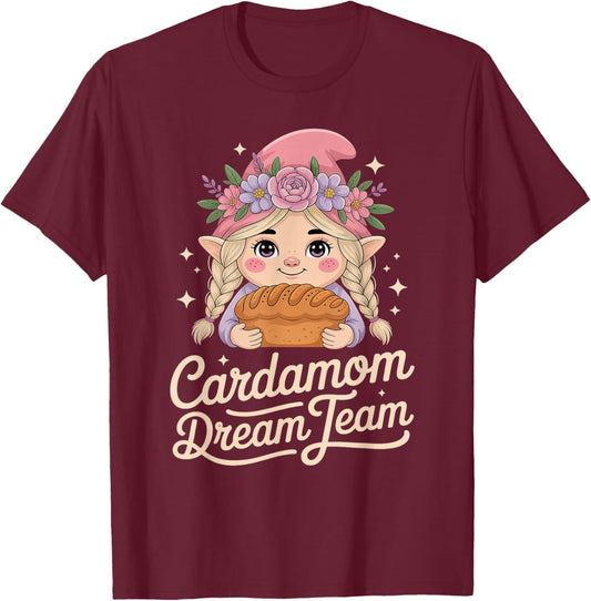 Cardamom Dream Team Finnish Pulla Bread Baker T-Shirt - T-Shirt | Maroon