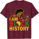 Girl Black History Month African American Afro Girls Women T-Shirt - T-Shirt | Maroon