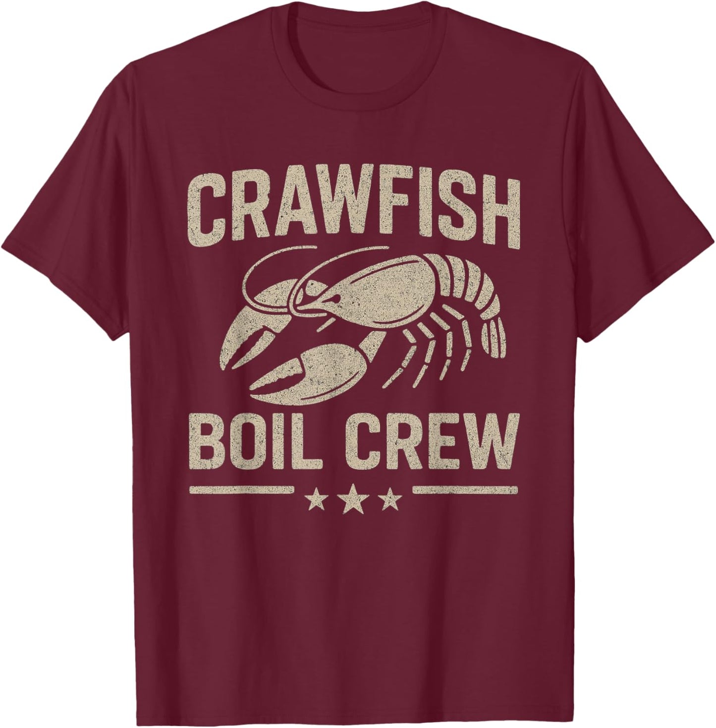 Crawfish Boil Crew Vintage Crayfish Crawdad Party Men Dad T-Shirt - T-Shirt | Maroon