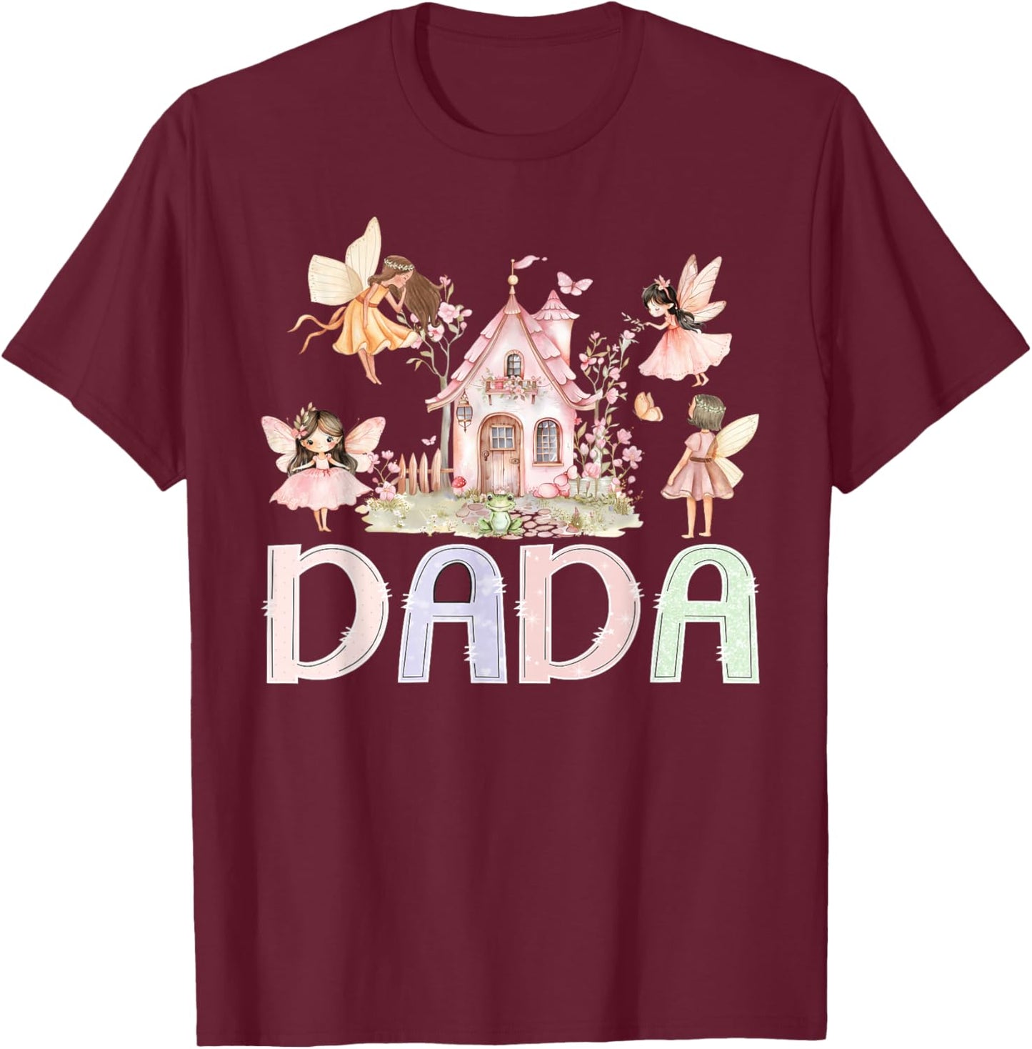 Fairy Dada Magical Floral Birthday Girl Fairytale Matching T-Shirt - T-Shirt | Maroon