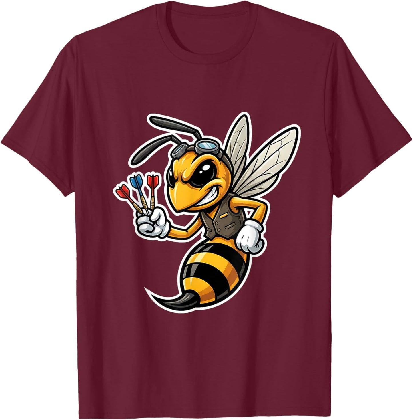 Funny Dart Wasp for Darts Player on Dartboard Men Women T-Shirt - T-Shirt | Maroon