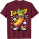 Funny Banana Baseball Cartoon Cool Sports Kids Teens T-Shirt - T-Shirt | Maroon