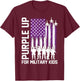 Purple Up for Military Kids USA Flag Military Child Month T-Shirt - T-Shirt | Maroon