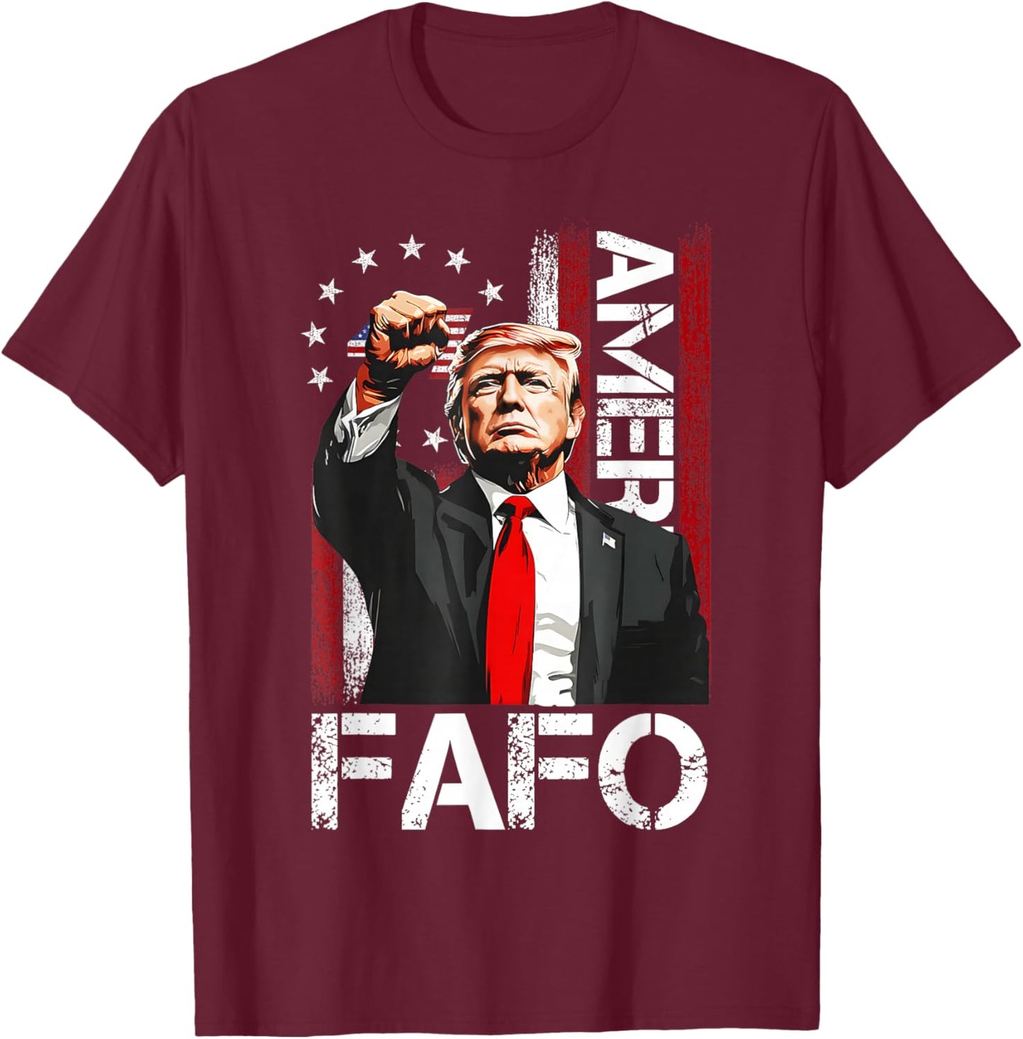 Funny Fafo Trump Fafo American USA T-Shirt - T-Shirt | Maroon