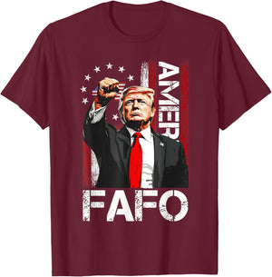 Funny Fafo Trump Fafo American USA T-Shirt - T-Shirt | Maroon