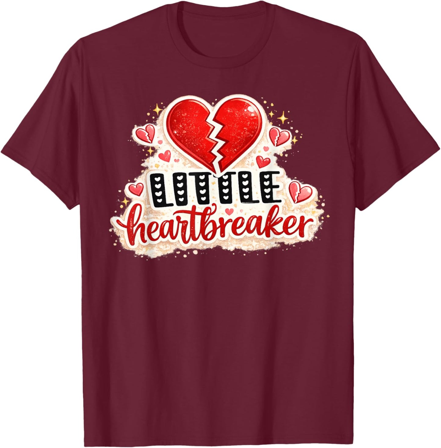 Funny Little Heartbreaker Valentines Day Boys Girls Kids T-Shirt - T-Shirt | Maroon