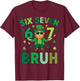 Six Seven Bruh Leprechaun 67 Meme St Patrick's Day Kids Boys T-Shirt - T-Shirt | Maroon