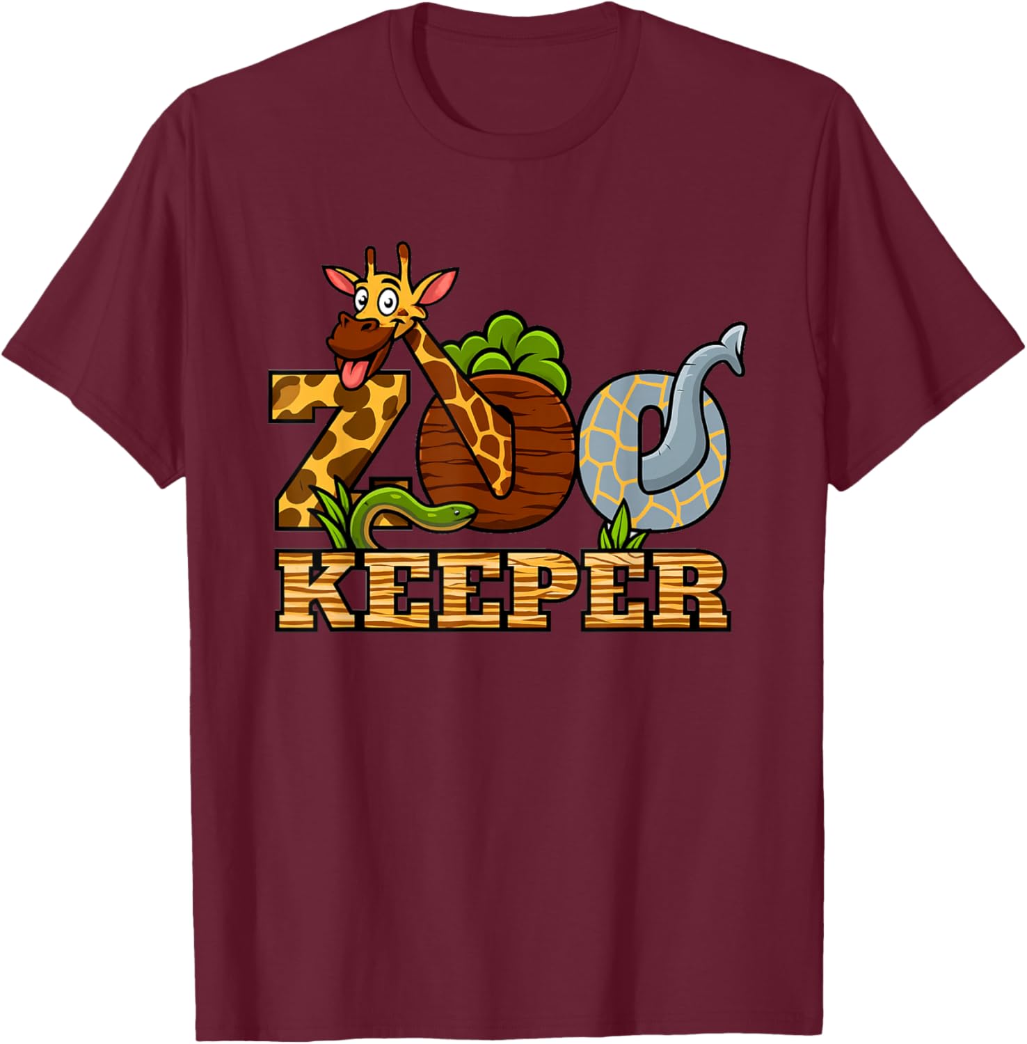 Zoo Keeper Funny Jungle Safari Animal Lover Men Women Kids T-Shirt - T-Shirt | Maroon