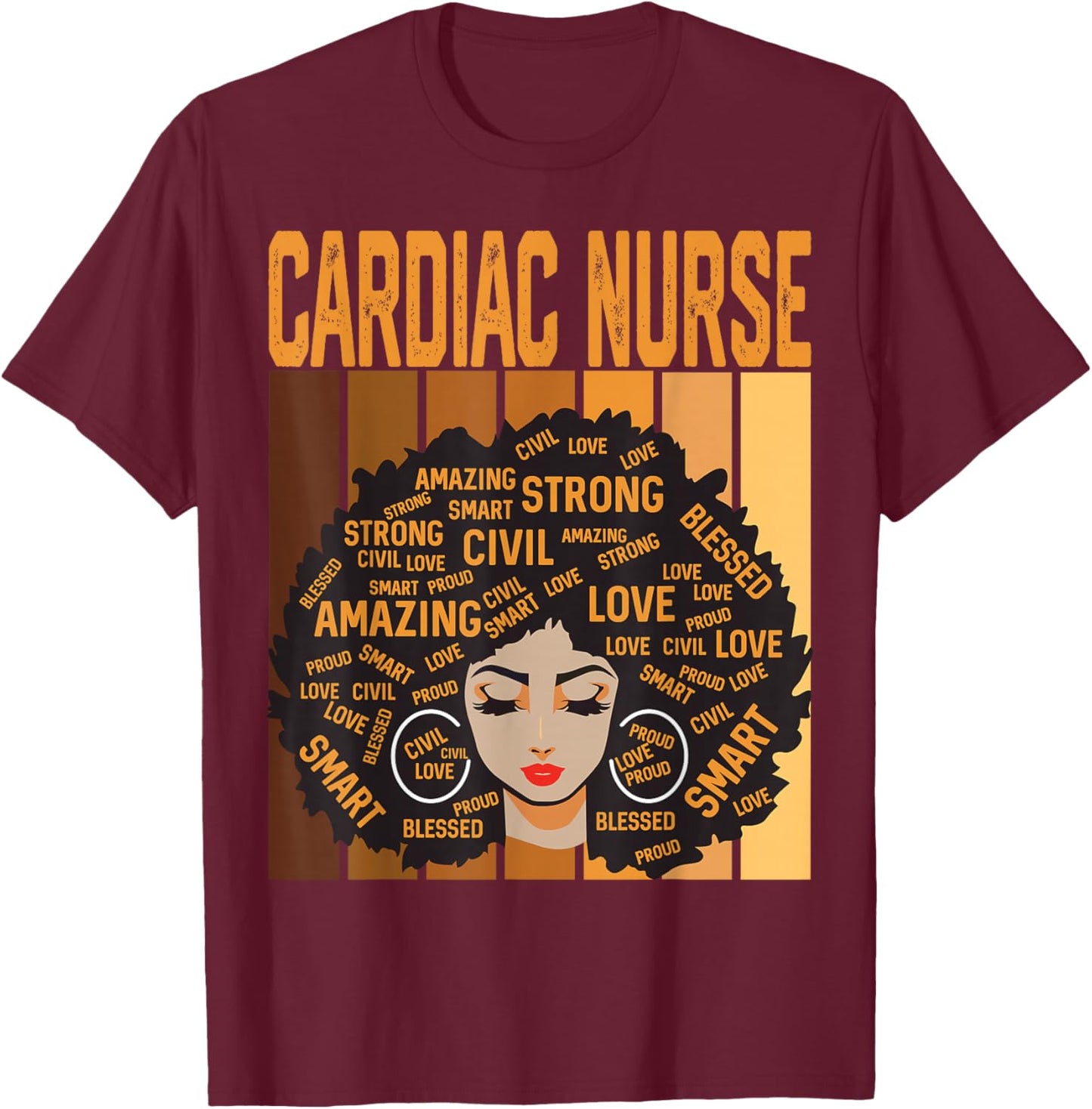 Cardiac Nurse Powerful Black History Month Black Pride T-Shirt - T-Shirt | Maroon
