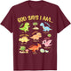 God Says I Am Kids Christian Bible Verse Dinosaur Girls Boys T-Shirt - T-Shirt | Maroon
