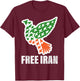 Free Iran One Iran for All Persian Pride Iranian Freedom T-Shirt - T-Shirt | Maroon