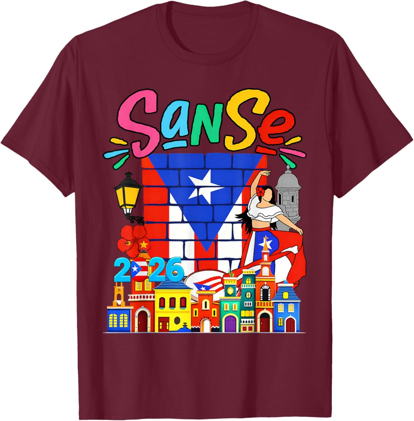 Balcones De Cora Sanse 2026 Juan San Festival San Sebastian T-Shirt - T-Shirt | Maroon