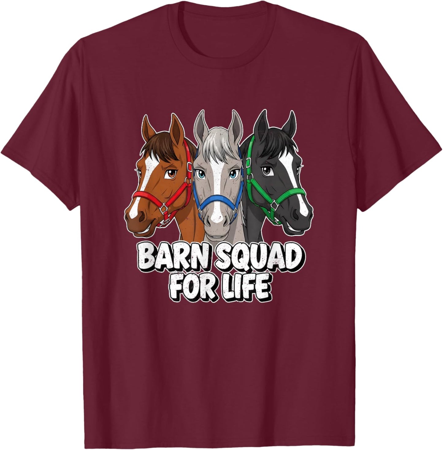 Barn Squad for Life Horse T-Shirt - T-Shirt | Maroon