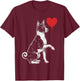 Basenji Lover Dog Art Holding Heart Valentines T-Shirt - T-Shirt | Maroon