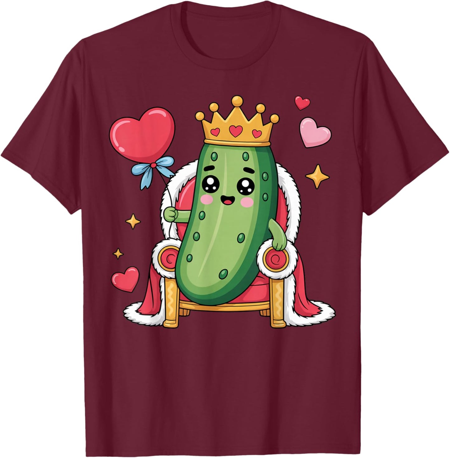 Pickle King or Queen Birthday Party Retirement Pickles T-Shirt - T-Shirt | Maroon