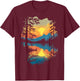 Nature Trees Reflection Forest Outdoor T-Shirt - T-Shirt | Maroon