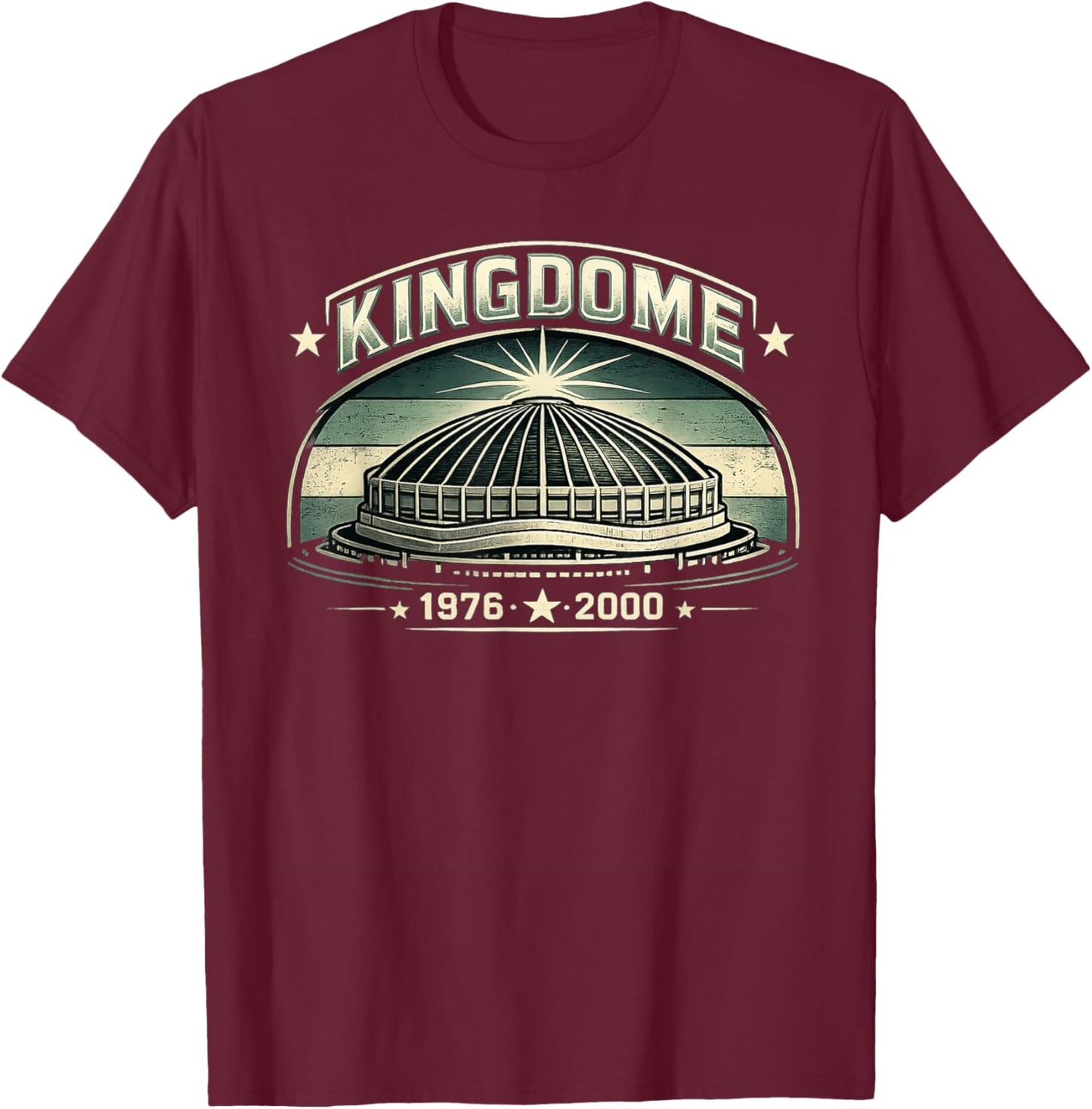 Kingdom Seattle 1976–2000 Retro Illustration T-Shirt - T-Shirt | Maroon
