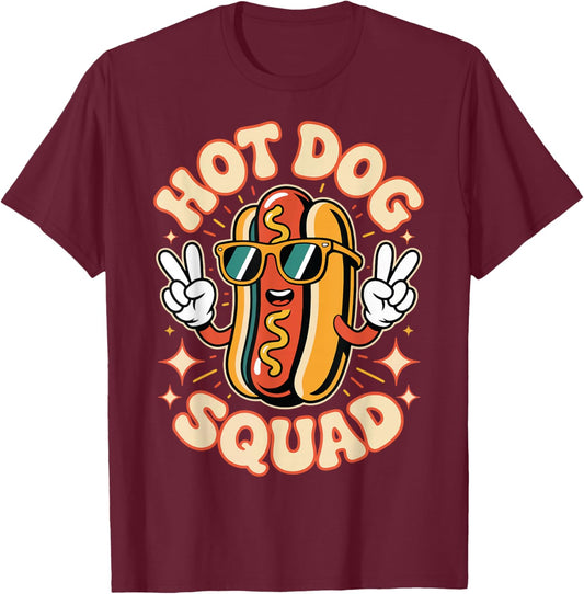 Hotdog Squad T-Shirt - T-Shirt | Maroon