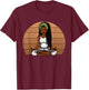 Afro Woman Meditating Yoga Vintage Black History Month T-Shirt - T-Shirt | Maroon