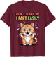 Don't Scare Me I Fart Easily Scared Cat Funny Meme T-Shirt - T-Shirt | Maroon