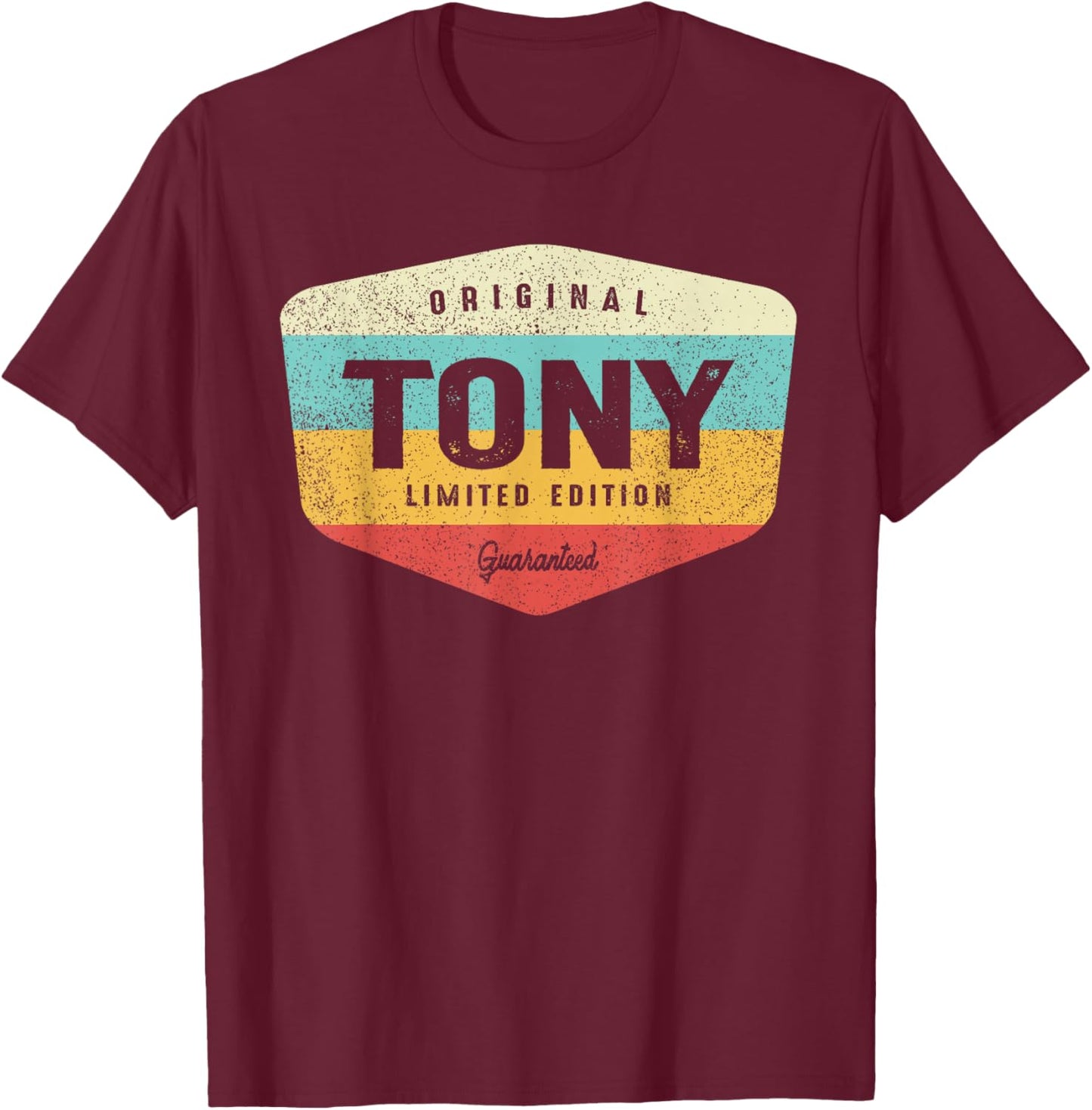 Tony Personalized Name - Tony T-Shirt - T-Shirt | Maroon