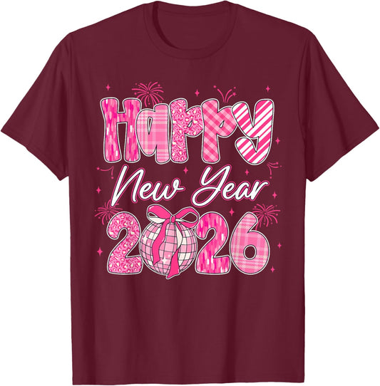 Happy New Year 2026 Eve Party NYE Family Matching Men Women T-Shirt - T-Shirt | Maroon