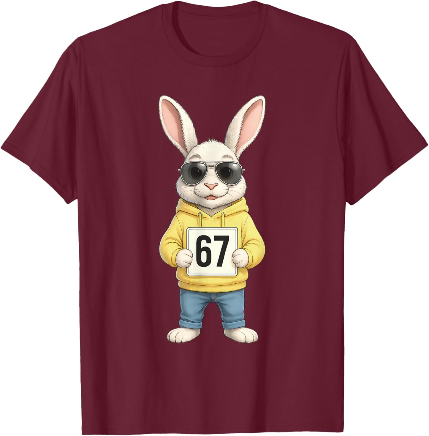 67 Six Seven Meme 6 7 Funny Easter Day for Boys Men Kids T-Shirt - T-Shirt | Maroon
