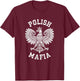 Polish Eagle Pride Polish Mafia Crest T-Shirt - T-Shirt | Maroon