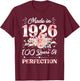 100 Years Old Gifts Made in 1926 Floral 100th Birthday Women T-Shirt - T-Shirt | Maroon