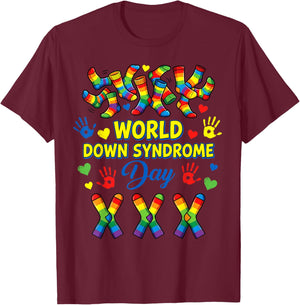 Rock Your Socks Support Awareness World Down Syndrome Day T-Shirt - T-Shirt | Maroon