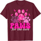 Paws for The Cure Dog Lover Pink Ribbon Breast Cancer Retro T-Shirt - T-Shirt | Maroon