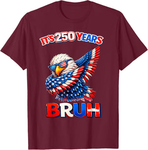 250 Years Anniversary Bruh Eagle Dabbing 4th of July Kids T-Shirt - T-Shirt | Maroon