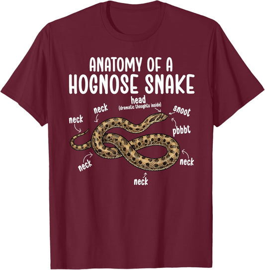 Anatomy of A Hognose Snake Owner Hognose Snake Lover T-Shirt - T-Shirt | Maroon