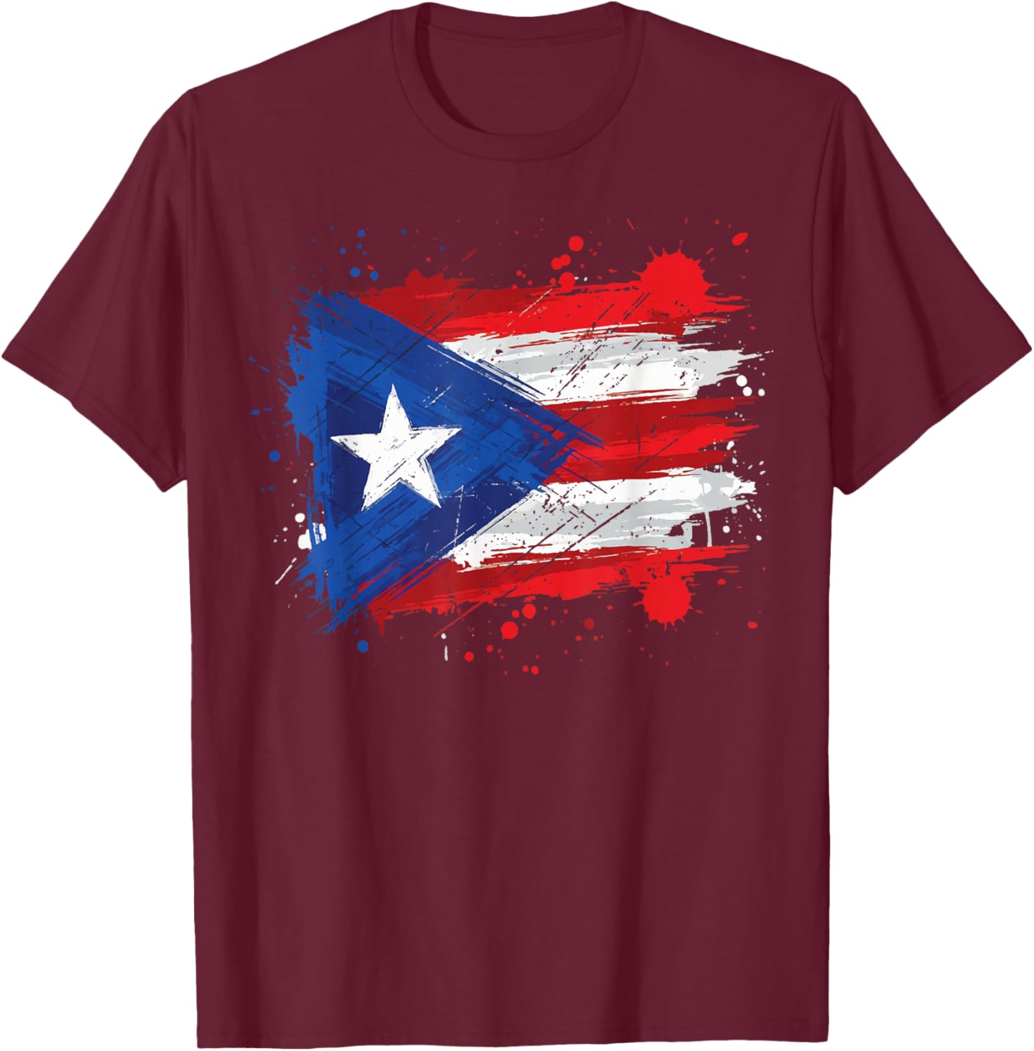 Puerto Rico Flag T-Shirt - T-Shirt | Maroon