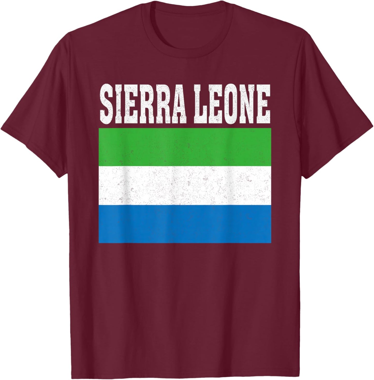 Sierra Leone Flag Patriotic National Roots Souvenir T-Shirt - T-Shirt | Maroon