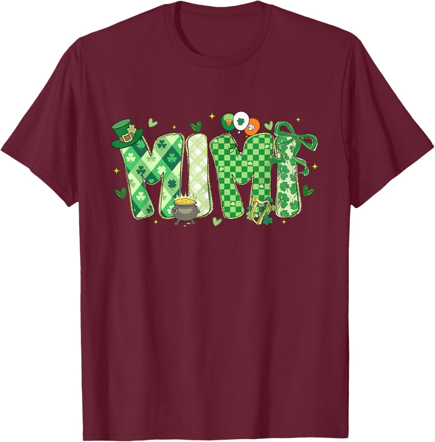 Funny Family St Patricks Day Lucky Mimi Shamrock Irish Girly T-Shirt - T-Shirt | Maroon